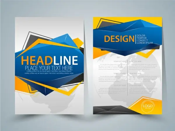 brochure design with abstract colored style