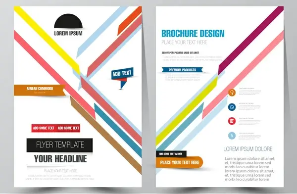 brochure design with diagonal illustration