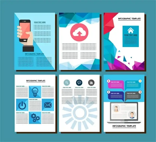 brochure design with infographic templates illustration