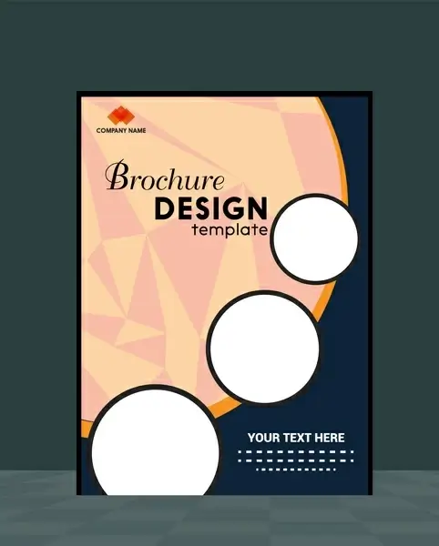 brochure template design combining circles on abstract background