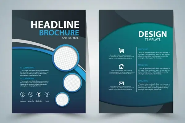 brochure template design with green elegant style