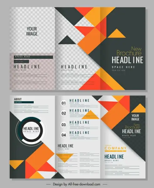 brochure templates colorful geometric decor trifold design