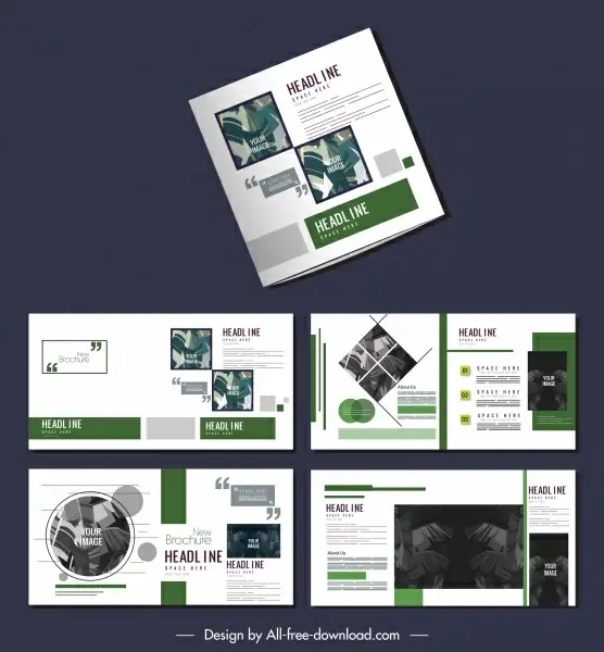 brochure templates simple modern layout leaves decor