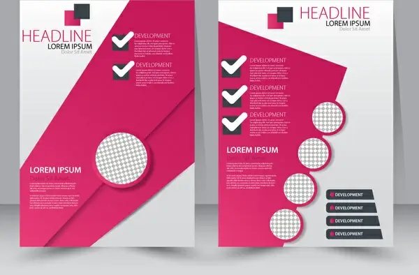 brochure vector illustration with modern circles checklist style