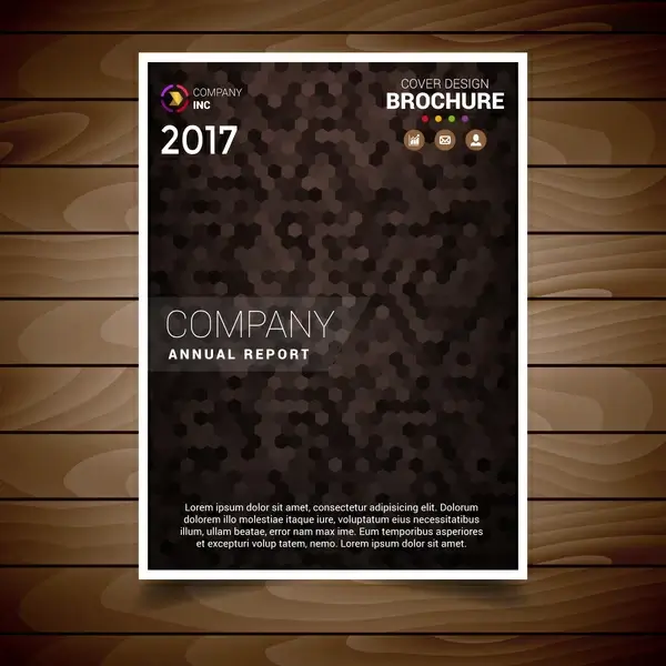 brown textured brochure design template