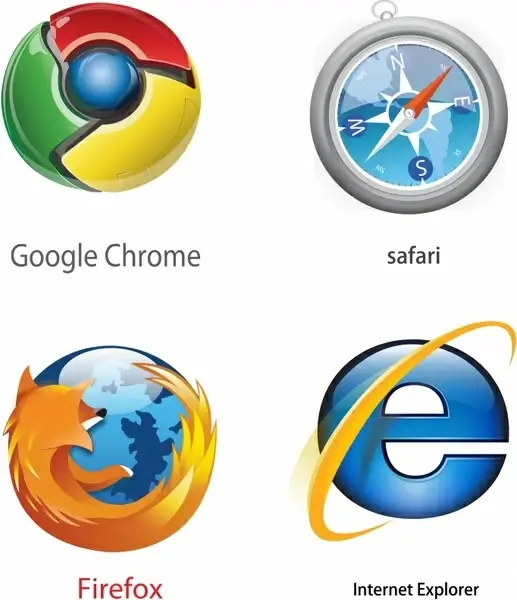 browser logotypes modern colorful circle shapes