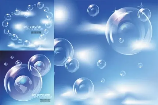 bubbles backgrounds modern transparent floating objects decor