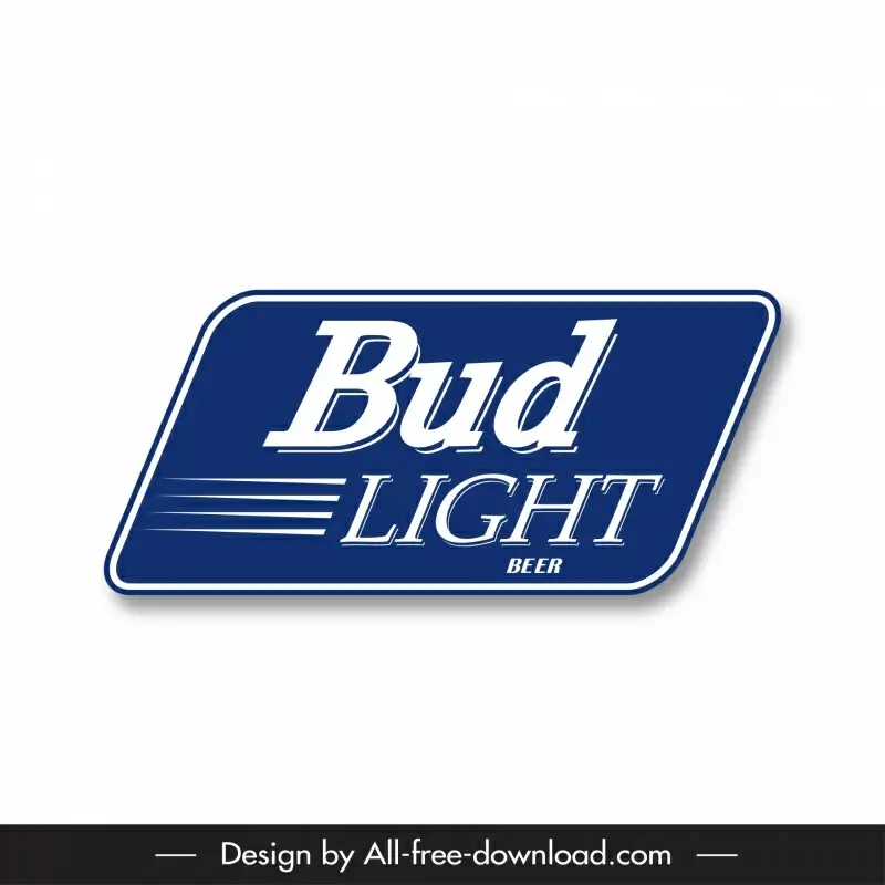 bud lite beer logo template modern flat elegant texts decor