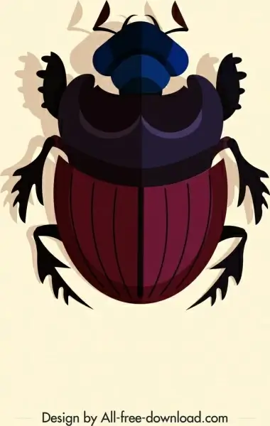 bug insect icon dark colored 3d design