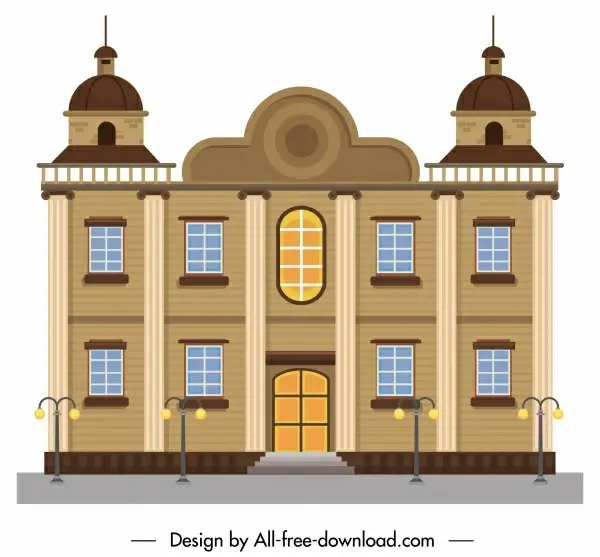 building facade template elegant european classic symmetric design