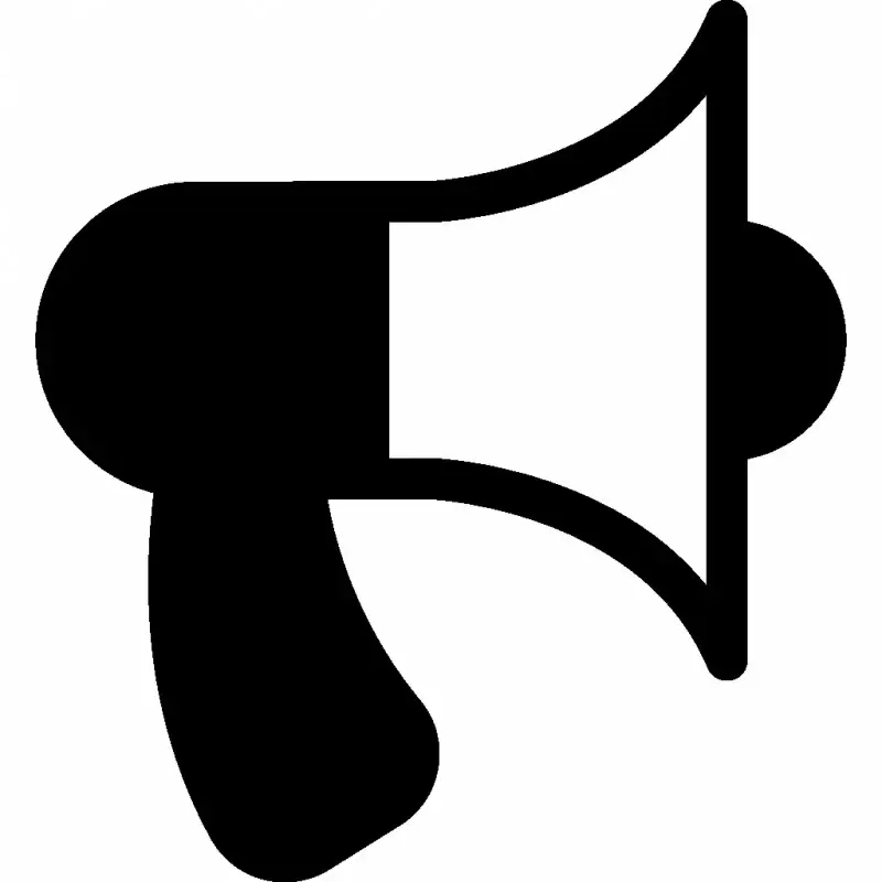 bullhorn megaphone sign icon flat black white sketch
