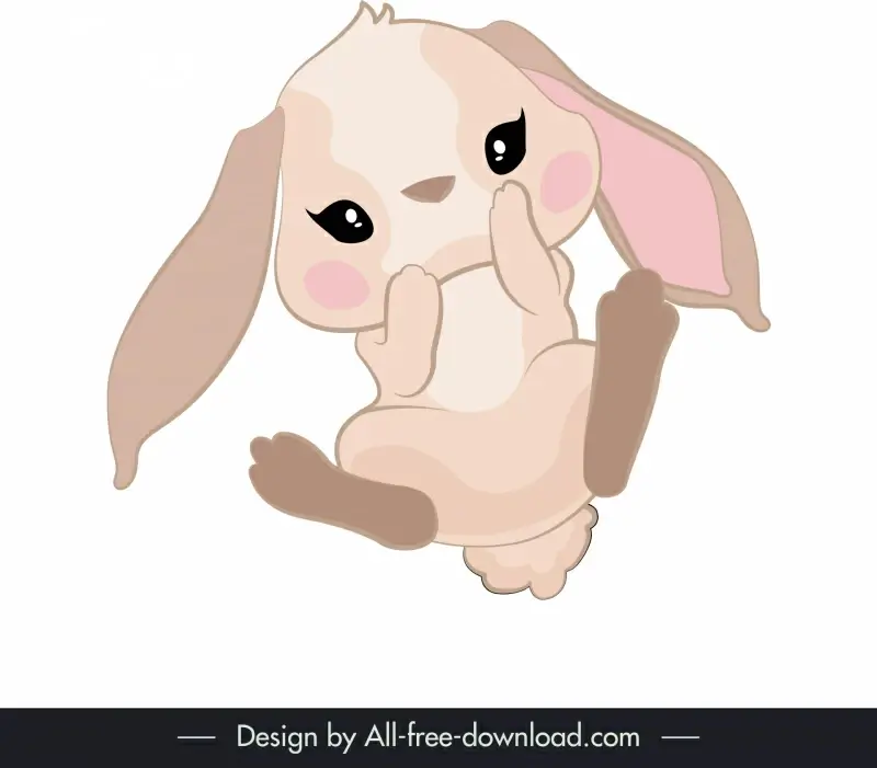 bunny icon dynamic sketch cute handdrawn cartoon outline 