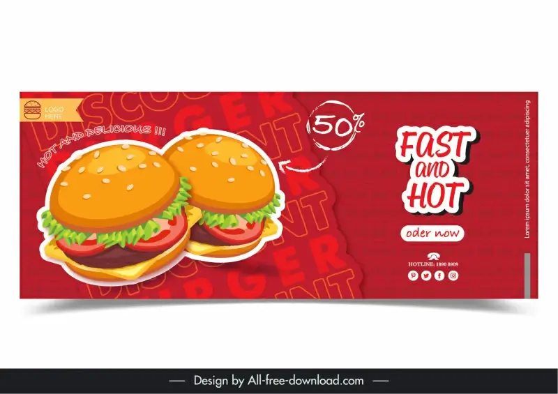 burgers discount poster template elegant food texts decor