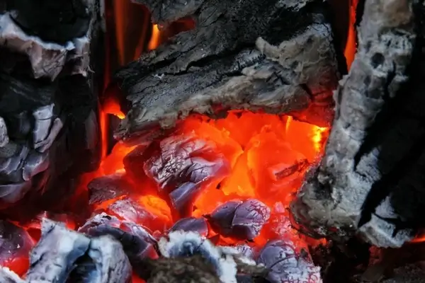 burning coal
