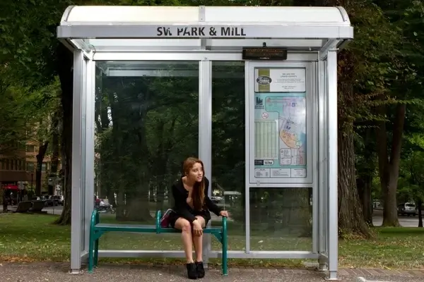 bus stop waiting bus 
