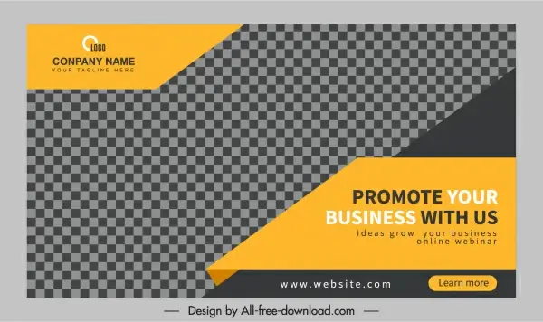 business advertising banner modern dark checkered decor