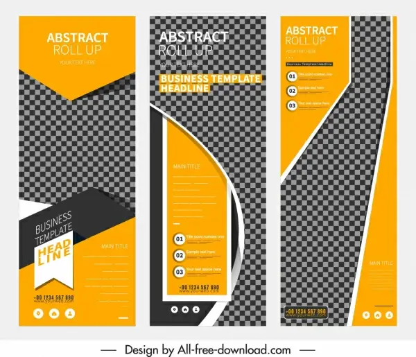 business banner templates vertical checkered design 