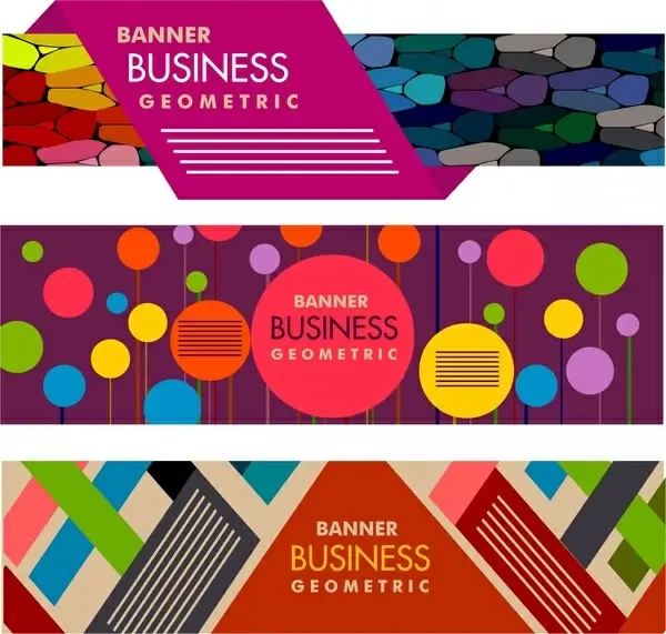 business banners set colorful abstract design