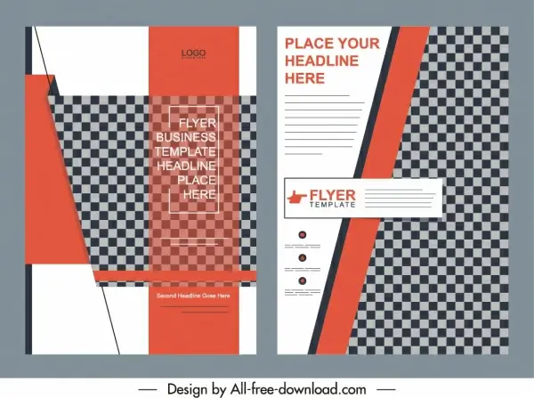 business brochure cover templates elegant checkered decor