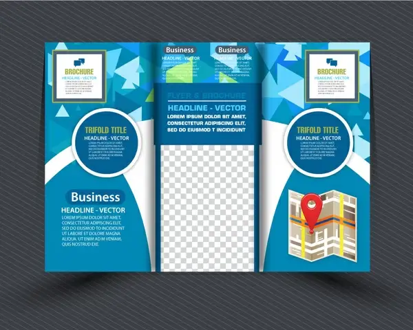 business brochure design with modern abstract trifold style
