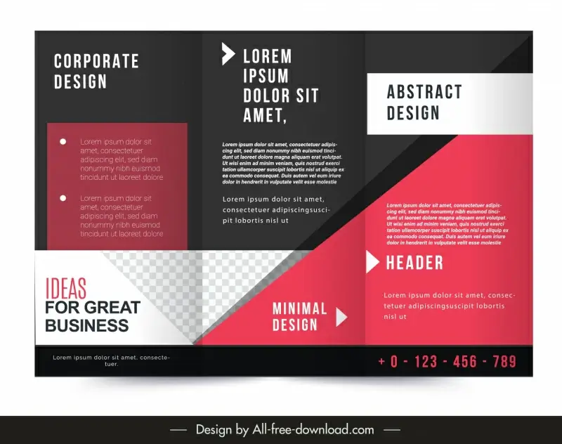 business brochure template modern dark contrast checkered geometry