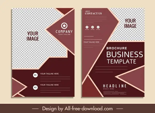 business brochure templates elegant dark checkered geometric shapes