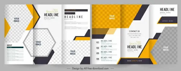 business brochure templates trifold shape elegant bright decor