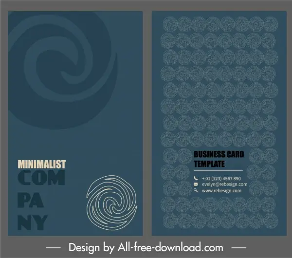 business card template abstract twist shapes sketch