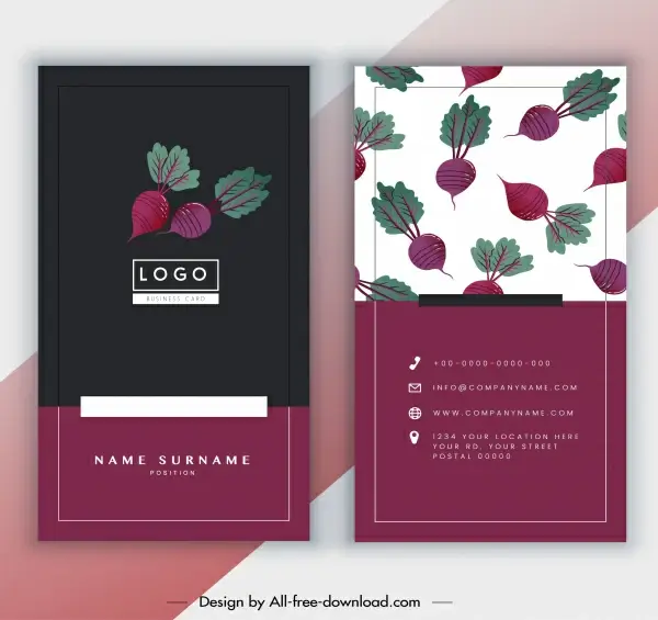 business card template classic beets decor