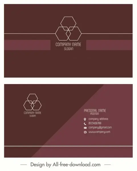 business card template elegant plain brown geometric decor