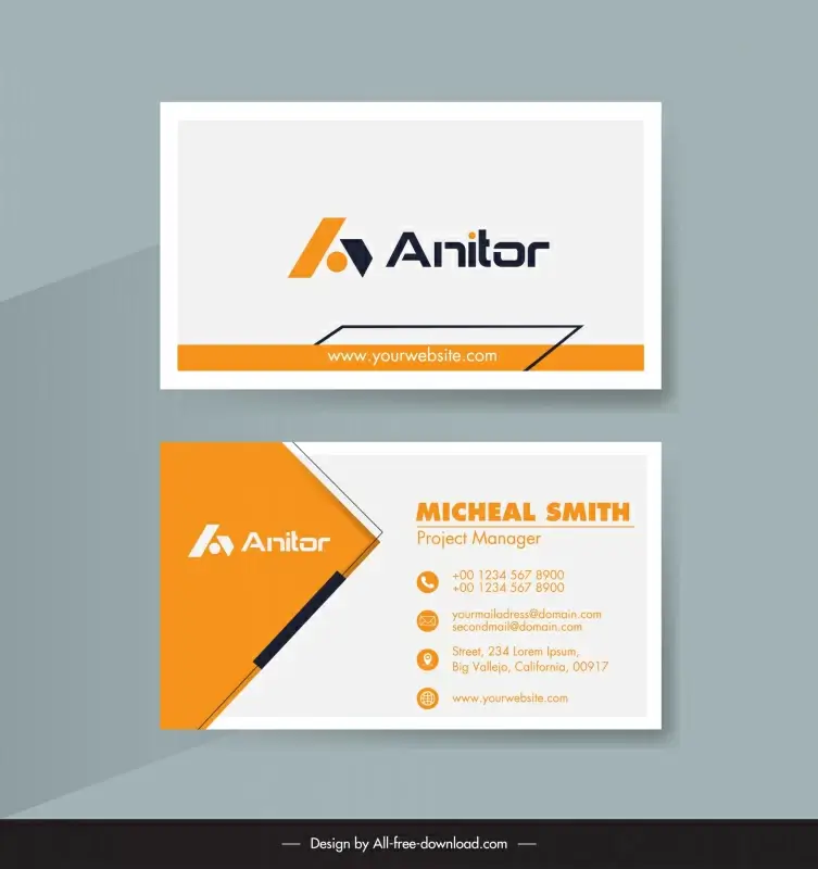 business card template geometry decor