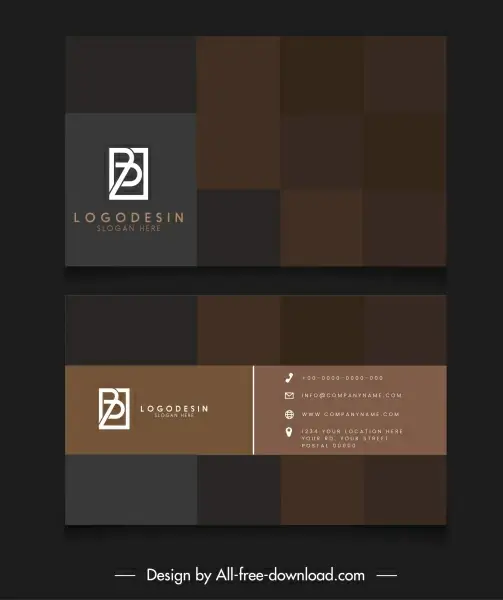 business card template modern blurred checkered squares decor