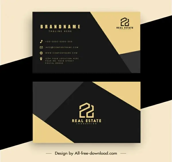 business card template modern contrast geometric design