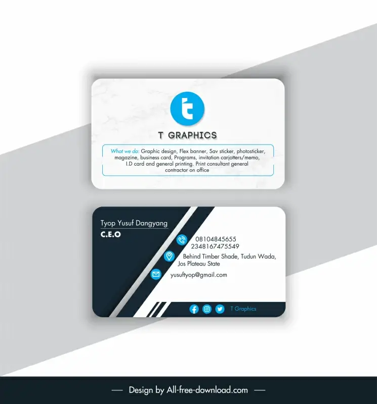 business card template modern elegant contrast plain stripes decor