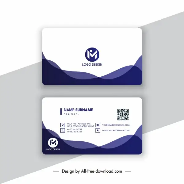 business card template modern simple contrast abstract decor