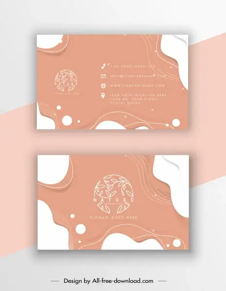 business card template nature theme dynamic abstract decor