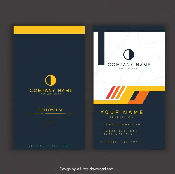 business card template simple dark bright modern decor