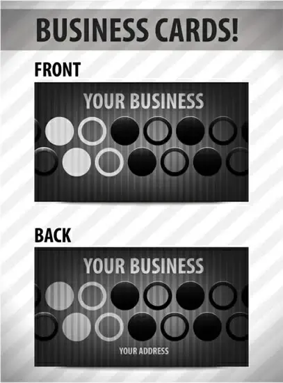 business card templates black white flat circles decor