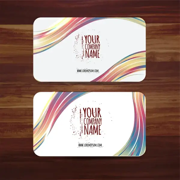 business card template vector illustration with colorful curves