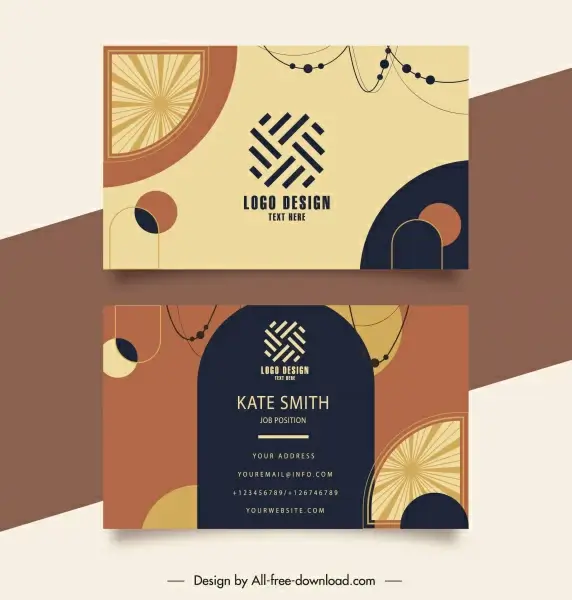 business card templates classic flat abstract decor