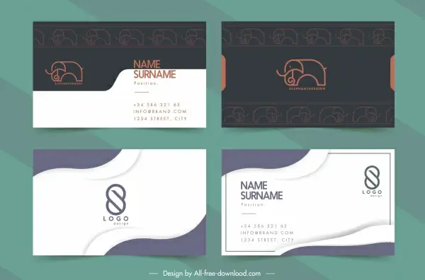 business card templates classic handdrawn logo decor