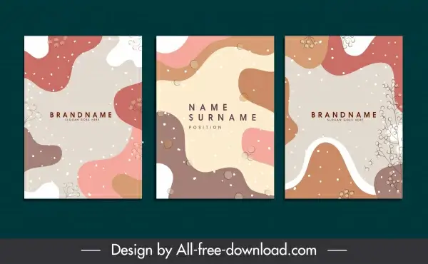 business card templates colorful abstract curves decor