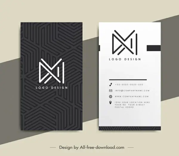 business card templates contrast design abstract lines logotypes