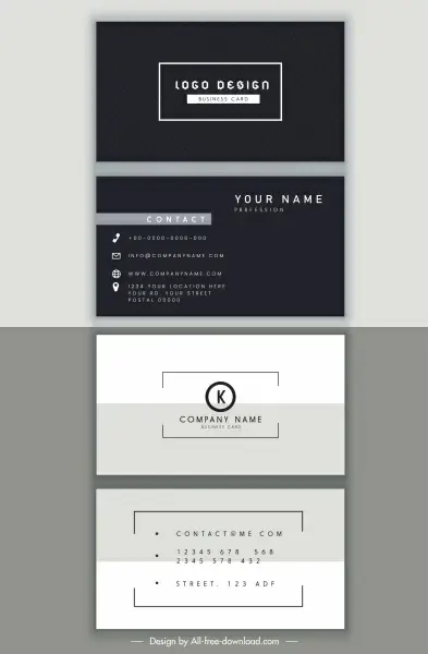 business card templates elegant black white modern decor