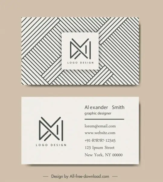 business card templates geometric logotype pattern decor 