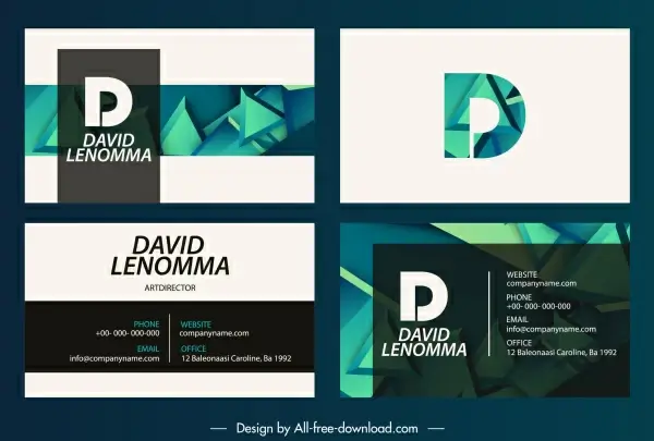business card templates modern 3d shapes decor