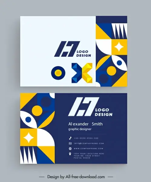 business card templates modern abstract geometrical decor