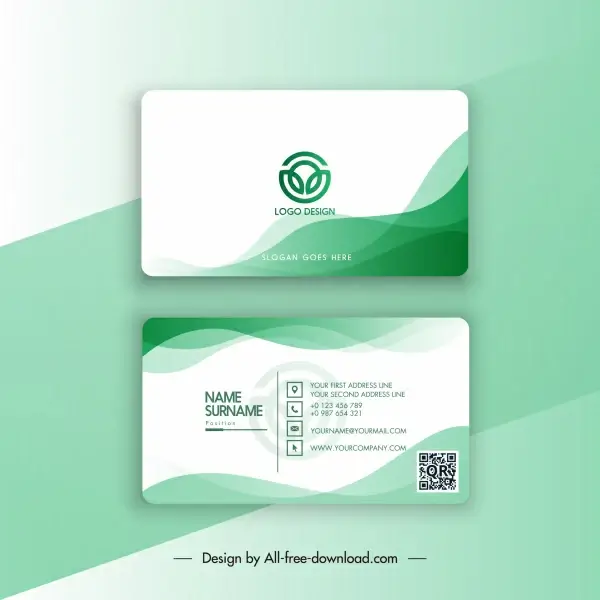 business card templates modern elegant curves blurred decor