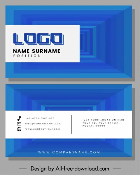 business card templates modern technology 3d design