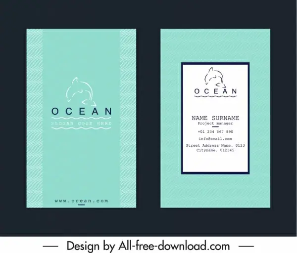 business card templates ocean dolphin logotype decor
